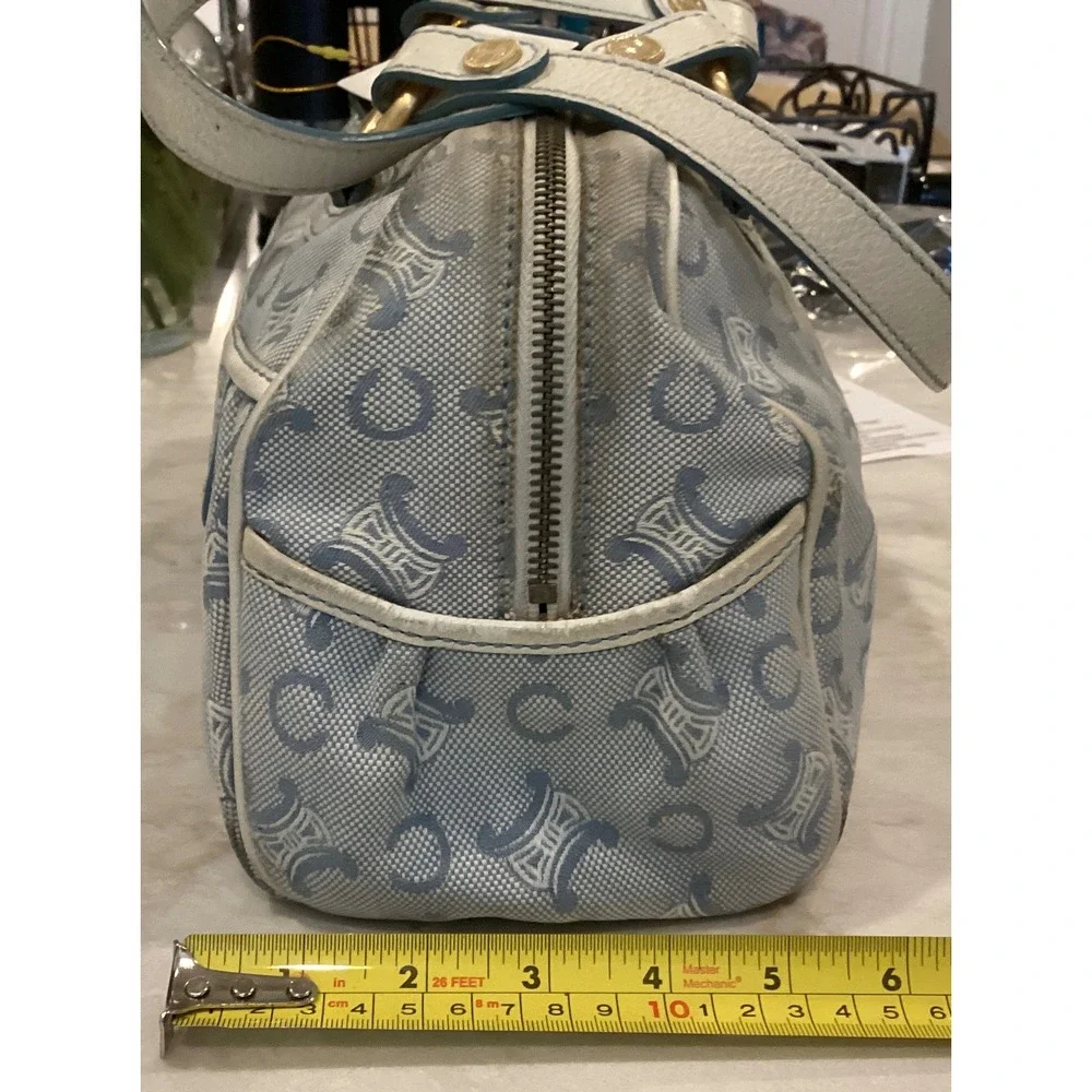 Celine Macadam Boston Bag Satchel Handbag Designer‎ Purse Small